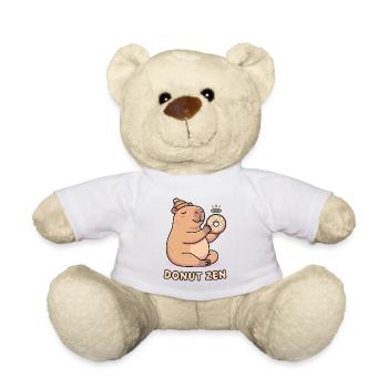 Capybara mit Donut ruhiges Cozy Tiermotiv - Teddy - Weiß - Vorne