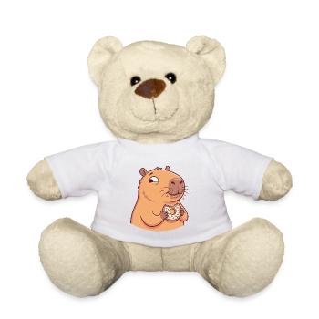 Capybara avec motif d’animal mignon drôle de beignet - Nounours - blanc - Devant