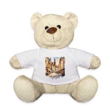 Warschauer Aquarell, Warschau, Polen - Teddy - Weiß - Vorne