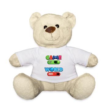 Game On – World Off | Conception du joueur avec manette - Nounours - blanc - Devant