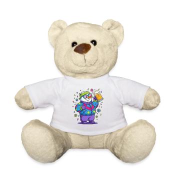 Party-Schneemann mit Bier & Sonnenbrille Fasching - Teddy - Weiß - Vorne