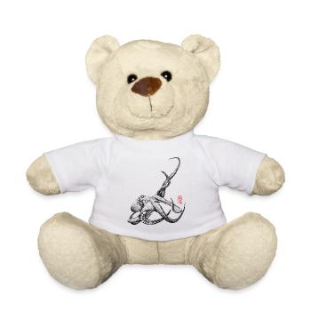 Poulpe avec tampon kanji - Nounours - blanc - Devant
