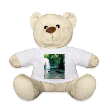 Green Waterfall in the Forest - Teddy Bear - white - Front