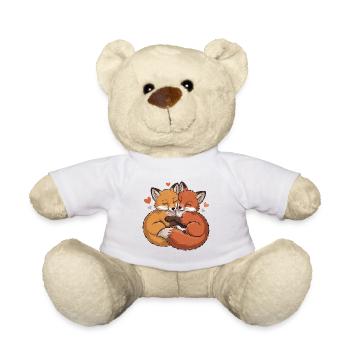 Zwei Füchse Umarmung - Teddy - Weiß - Vorne