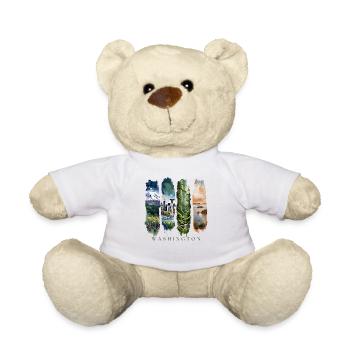 Washington Travel – Evergreen & Skyline Vibes - Teddy - Weiß - Vorne