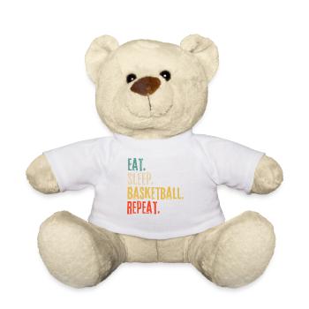 Eat Sleep Basketball Repeat Retro Vintage - Teddy Bear - white - Front