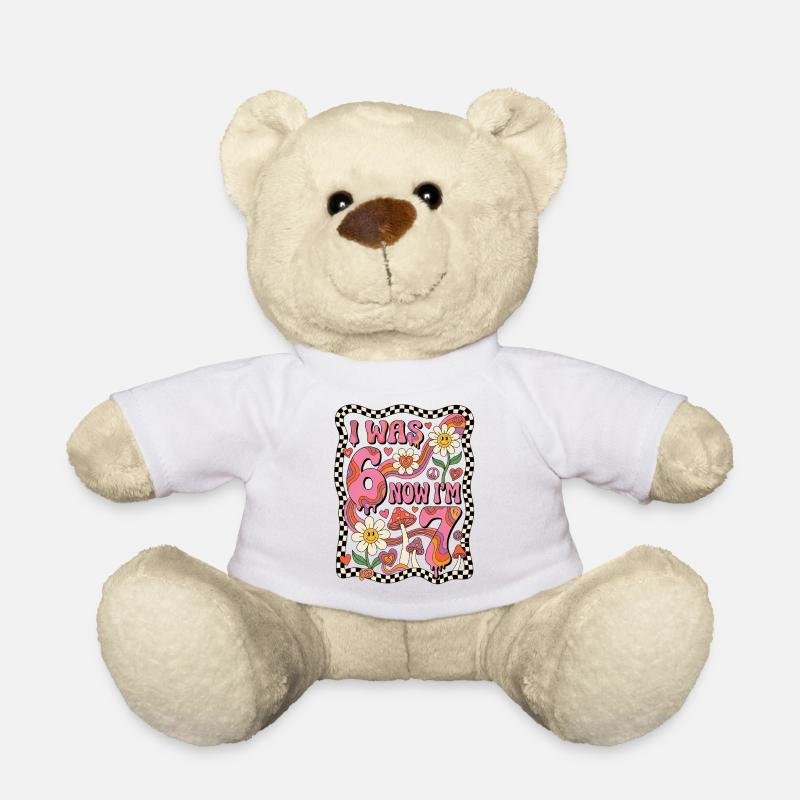 I was 6 now 7 - 7.Geburtstag - Teddy Bear - white