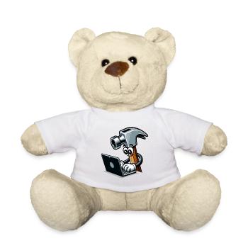 HammerCode: Werkzeug trifft Bits - Teddy - Weiß - Vorne