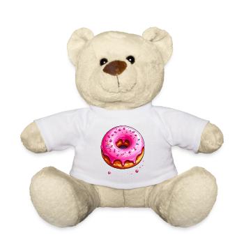 Donut with pink frosting - Teddy Bear - white - Front