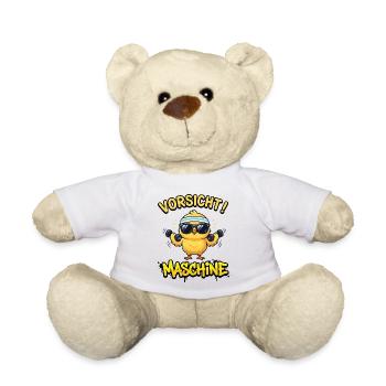 Beware of machine – fitness chicks during training - Teddy Bear - white - Front