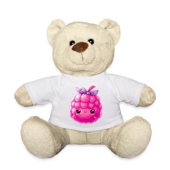 Personnage de câlin à la framboise Kawaii - Nounours - blanc - Devant