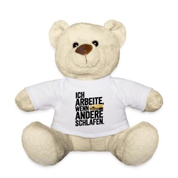 Je travaille quand les autres dorment Tracteur fermier - Nounours - blanc - Devant