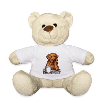 Real Foxred Labrador Coffee Morning Grouch - Teddy Bear - white - Front