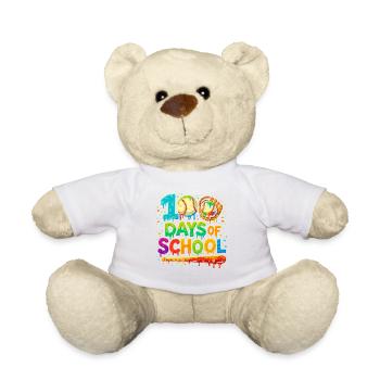 100 Days School Color Explosion - Teddy Bear - white - Front