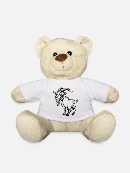 Grinning mountain goat illustration - Teddy Bear - white