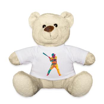 Pop Art Baseball Swing - Teddy Bear - white - Front