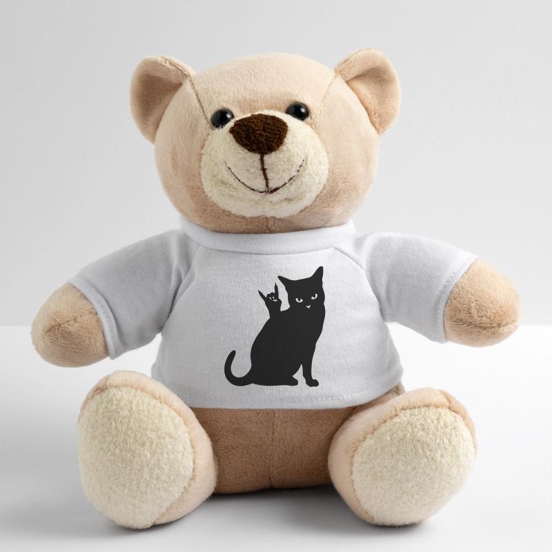 Schwarze Katze – Devil Horns Silhouette Teddy
