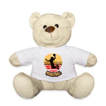 Dunkende Silhouette am Retro-Sunset - Teddy - Weiß - Vorne