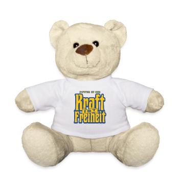 Kraft ist Freiheit - Power in Dir - Retro Design - Teddy - Weiß - Vorne