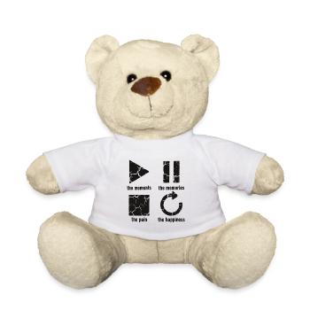 Pleine conscience, moments, souvenirs, bonheur - Nounours - blanc - Devant