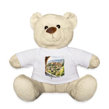 Granada Watercolor, Granada Spain - Teddy Bear - white - Front