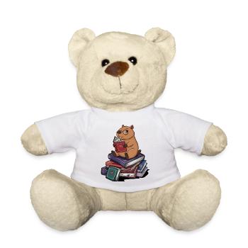 Bücherwurm Kapybara-Nagetier liest Bücher Kunst - Teddy - Weiß - Vorne