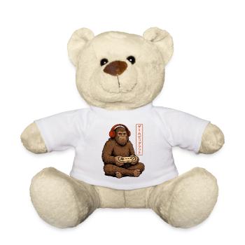 Vintage Japanese Bigfoot Gamer Anime Gaming - Teddy Bear - white - Front