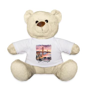 Watercolor of San Francisco, San Francisco USA - Teddy Bear - white - Front