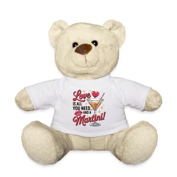 Love and Martini - Cocktail Party Gift - Teddy Bear - white - Front