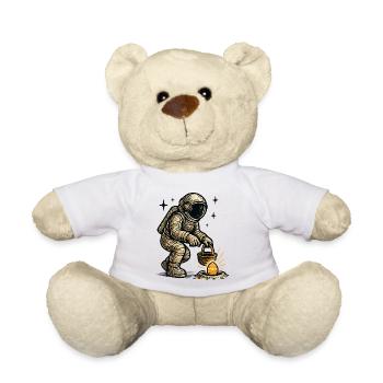 Astronaut collects easter egg - Teddy Bear - white - Front