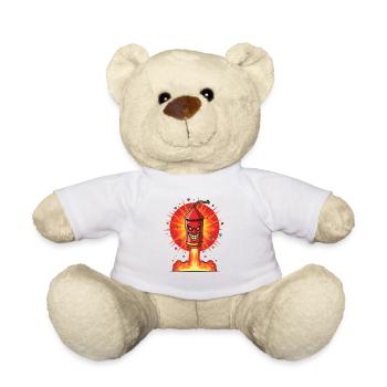 Laughing rocket in the fire - Teddy Bear - white - Front