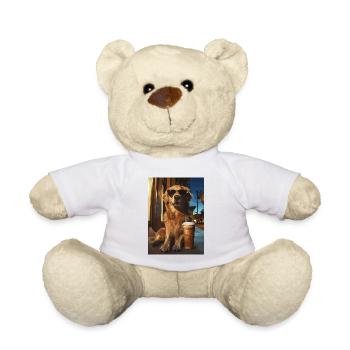 Golden Retriever mit Eiskaffee - Teddy - Weiß - Vorne