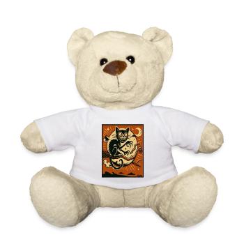 Moon Cat Demon in Autumn Moon - Teddy Bear - white - Front