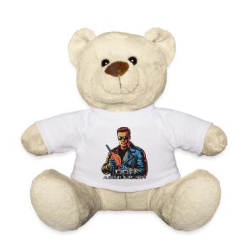 Retro Pop Action Hero Leather Jacket: Dor Abmuzler - Teddy Bear - white - Front