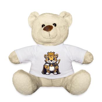 Leopard Beer King - Teddy Bear - white - Front