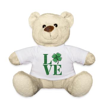 Love Kleeblatt Vintage Grün - Teddy - Weiß - Vorne