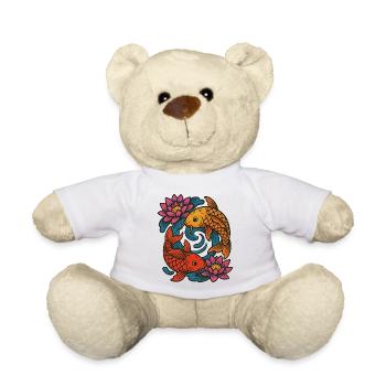 Koi- und Lotus-Runddesign - Teddy - Weiß - Vorne