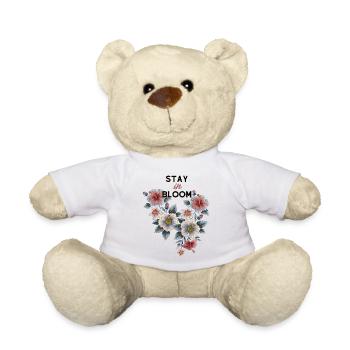 Floral design "Stay in Bloom" - Teddy Bear - white - Front