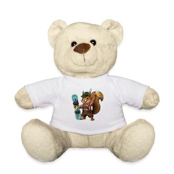 Eichhörnchen Tracht Ski Snowboarder Snowboard - Teddy - Weiß - Vorne