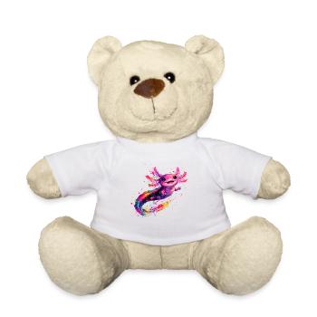 Éclaboussure colorée d’axolotls – Pour les fans d’axolotls - Nounours - blanc - Devant