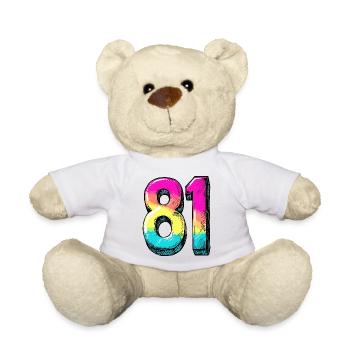 81 Zahl Bunt - Teddy - Weiß - Vorne