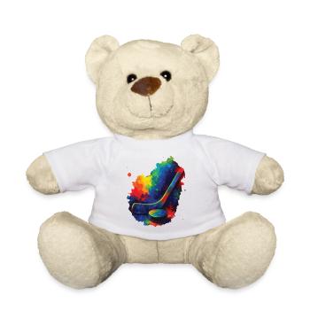 Crosse de Hockey Multicolore Style Aquarelle - Nounours - blanc - Devant