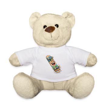 Graffiti de skateboard rieur - Nounours - blanc - Devant
