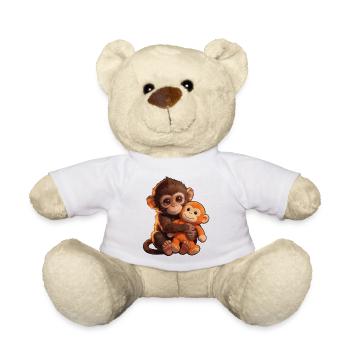 Cute Baby Monkey Gives Fist Punch Monkey Punch - Teddy Bear - white - Front