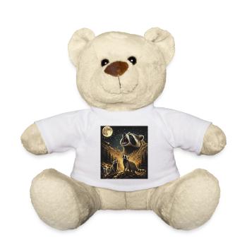 Raccoon Moon Howl Wildlife Raccoon - Teddy Bear - white - Front