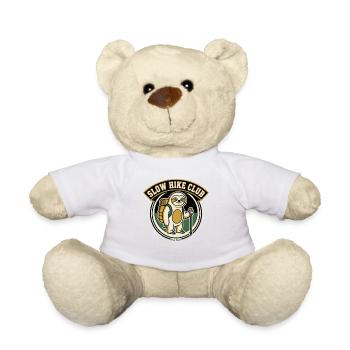 Sloth Hiking Badge Club Lettering - Teddy Bear - white - Front
