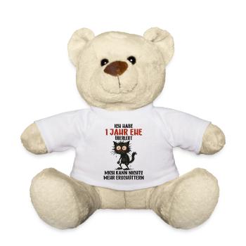 1. Hochzeitstag, 1 Jahr verheiratet, 1 Jahr Ehe - Teddy - Weiß - Vorne