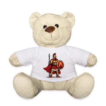 Spartanischer Krieger Pixelkunst - Teddy - Weiß - Vorne