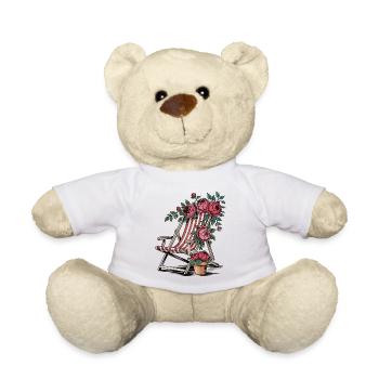 Vintage Liegestuhl Shirt – Sommer & Blumen - Teddy - Weiß - Vorne