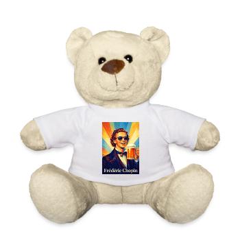 Retro Beer Portrait in Warm Sunbeams - Teddy Bear - white - Front